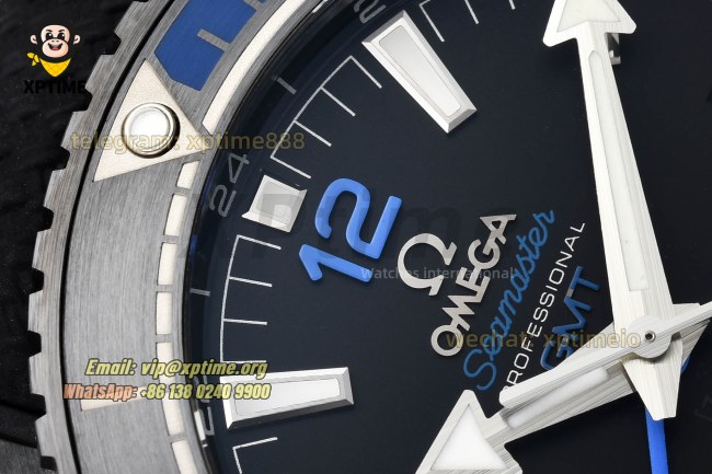 Planet Ocean GMT 45.5mm VSF Black/Stick with Blue Numeral on CER/RU Strap A8906 Super Clone Planet Ocean GMT 45.5mm VSF Black/Stick with Blue Numeral on CER/RU Strap A8906 Super Clone