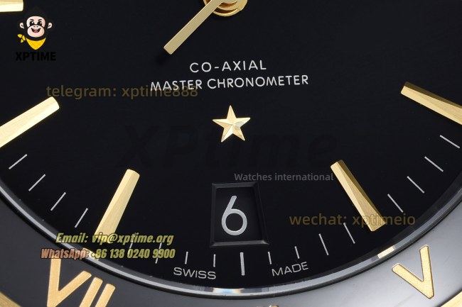 Constellation 41mm VSF Black/Stick on YG/LE Strap Super Clone A8900 Constellation 41mm VSF Black/Stick on YG/LE Strap Super Clone A8900
