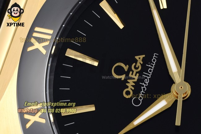Constellation 41mm VSF Black/Stick on YG/LE Strap Super Clone A8900 Constellation 41mm VSF Black/Stick on YG/LE Strap Super Clone A8900