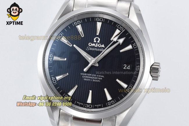 Aqua Terral 150M 41mm VSF Dark Blue Textured/Arrow head on SS/SS Bracelet A8500 Super Clone Aqua Terral 150M 41mm VSF Dark Blue Textured/Arrow head on SS/SS Bracelet A8500 Super Clone