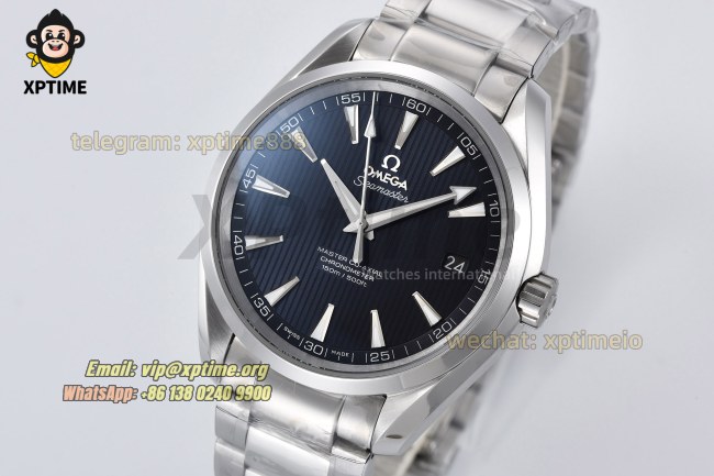 Aqua Terral 150M 41mm VSF Dark Blue Textured/Arrow head on SS/SS Bracelet A8500 Super Clone Aqua Terral 150M 41mm VSF Dark Blue Textured/Arrow head on SS/SS Bracelet A8500 Super Clone