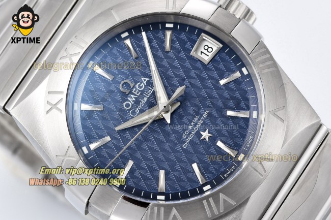 Constellation 38mm VSF Blue/Stick on SS/SS Bracelet A8500 Super Clone Constellation 38mm VSF Blue/Stick on SS/SS Bracelet A8500 Super Clone