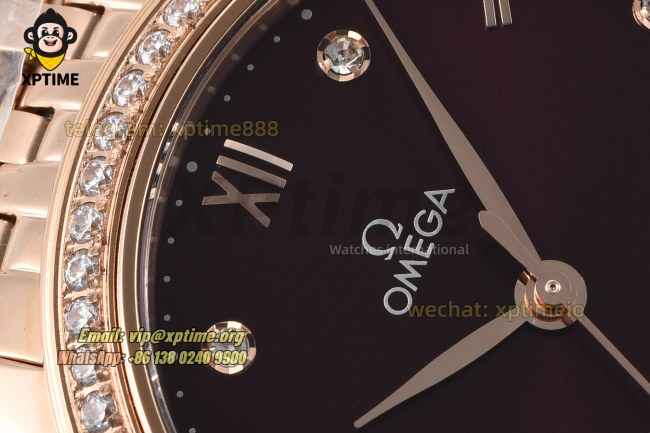 De Ville Prestige Ladies 34mm VSF Brown/Dimond & Roman on RG/RG Bracelet A8800 De Ville Prestige Ladies 34mm VSF Brown/Dimond & Roman on RG/RG Bracelet A8800