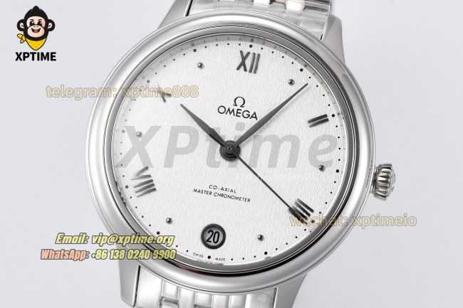 De Ville Prestige Ladies 34mm VSF White/Roman on SS/SS Bracelet A8800 De Ville Prestige Ladies 34mm VSF White/Roman on SS/SS Bracelet A8800