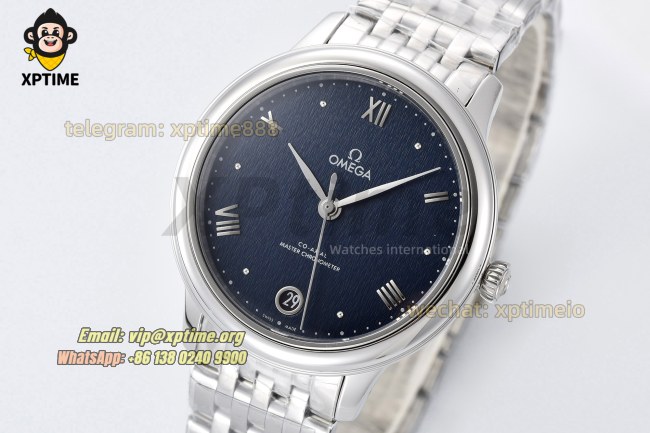 De Ville Prestige Ladies 34mm VSF Blue/Roman on SS/SS Bracelet A8800 De Ville Prestige Ladies 34mm VSF Blue/Roman on SS/SS Bracelet A8800