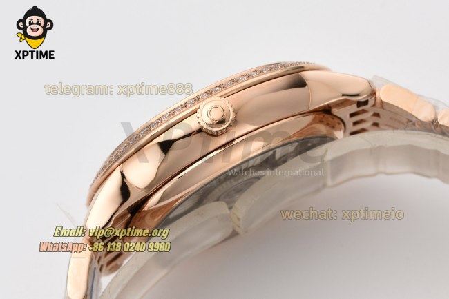 De Ville Prestige Ladies 34mm VSF Brown/Dimond & Roman on RG/RG Bracelet A8800 De Ville Prestige Ladies 34mm VSF Brown/Dimond & Roman on RG/RG Bracelet A8800