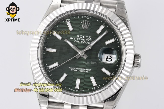 Datejust 126334 41mm VSF Green Textured/Stick on Jub SS/SS Bracelet VS3235 Super Clone Datejust 126334 41mm VSF Green Textured/Stick on Jub SS/SS Bracelet VS3235 Super Clone