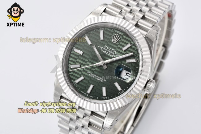 Datejust 126334 41mm VSF Green Textured/Stick on Jub SS/SS Bracelet VS3235 Super Clone Datejust 126334 41mm VSF Green Textured/Stick on Jub SS/SS Bracelet VS3235 Super Clone