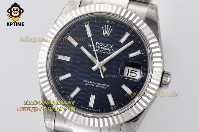 Datejust 126334 41mm VSF Blue Textured/Stick on Oys SS/SS Bracelet VS3235 Super Clone Datejust 126334 41mm VSF Blue Textured/Stick on Oys SS/SS Bracelet VS3235 Super Clone