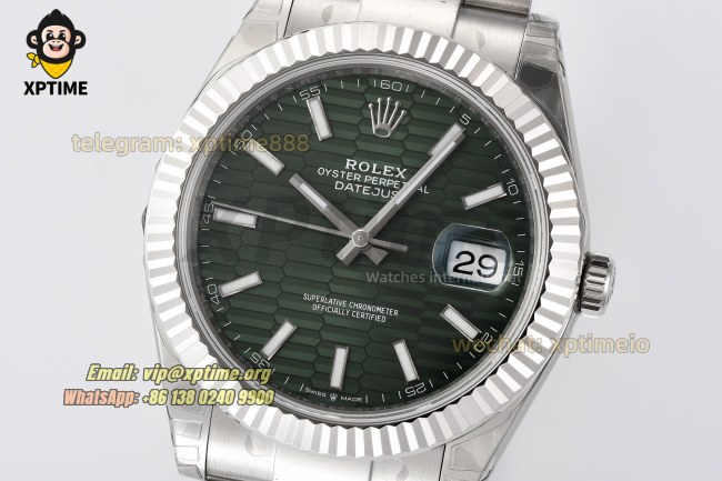 Datejust 126334 41mm VSF Green Textured/Stick on Oys SS/SS Bracelet VS3235 Super Clone Datejust 126334 41mm VSF Green Textured/Stick on Oys SS/SS Bracelet VS3235 Super Clone