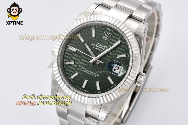 Datejust 126334 41mm VSF Green Textured/Stick on Oys SS/SS Bracelet VS3235 Super Clone Datejust 126334 41mm VSF Green Textured/Stick on Oys SS/SS Bracelet VS3235 Super Clone