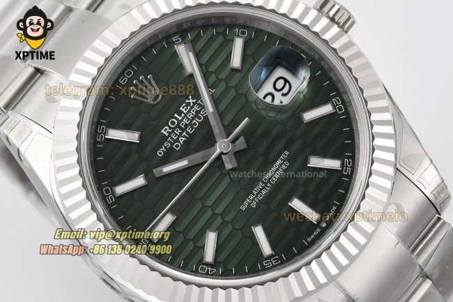 Datejust 126334 41mm VSF Green Textured/Stick on Oys SS/SS Bracelet VS3235 Super Clone Datejust 126334 41mm VSF Green Textured/Stick on Oys SS/SS Bracelet VS3235 Super Clone