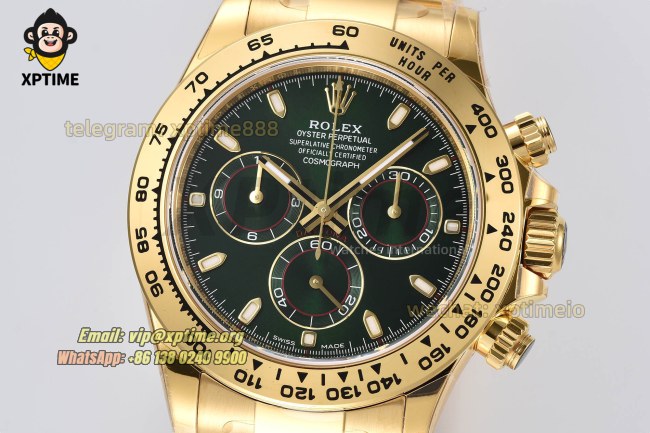 Daytona 116508 40mm VSF Green/Stick on YG/YG Bracelet DD4130 Super Clone Daytona 116508 40mm VSF Green/Stick on YG/YG Bracelet DD4130 Super Clone