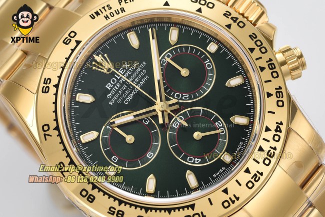 Daytona 116508 40mm VSF Green/Stick on YG/YG Bracelet DD4130 Super Clone Daytona 116508 40mm VSF Green/Stick on YG/YG Bracelet DD4130 Super Clone