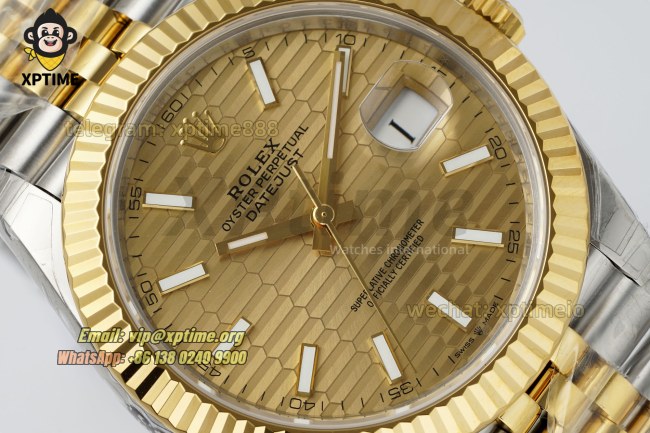 Datejust 126333 41mm VSF Champagne Textured/Stick on Jub YG/SS Bracelet VS3235 Super Clone Datejust 126333 41mm VSF Champagne Textured/Stick on Jub YG/SS Bracelet VS3235 Super Clone