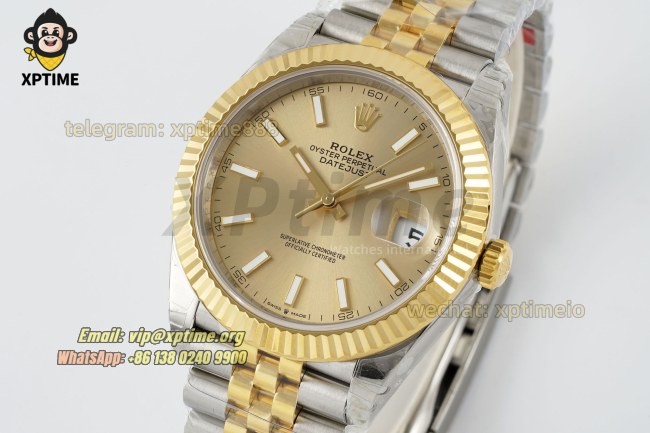 Datejust 126333 41mm VSF Champagne/Stick on Jub YG/SS Bracelet VS3235 Super Clone Datejust 126333 41mm VSF Champagne/Stick on Jub YG/SS Bracelet VS3235 Super Clone