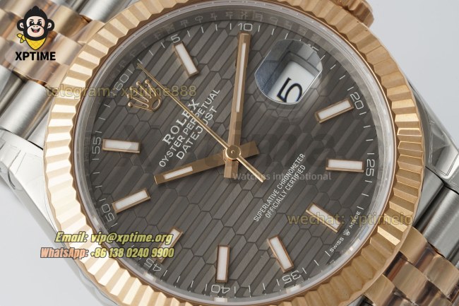 Datejust 126331 41mm VSF Gray Textured/Stick on Jub RG/SS Bracelet VS3235 Super Clone Datejust 126331 41mm VSF Gray Textured/Stick on Jub RG/SS Bracelet VS3235 Super Clone