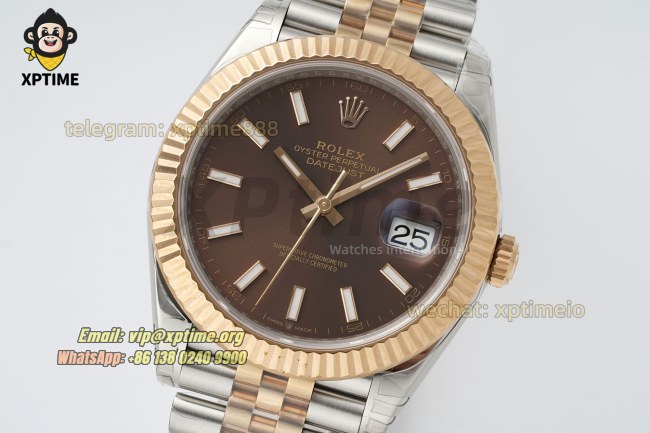 Datejust 126331 41mm VSF Brown/Stick on Jub RG/SS Bracelet VS3235 Super Clone Datejust 126331 41mm VSF Brown/Stick on Jub RG/SS Bracelet VS3235 Super Clone