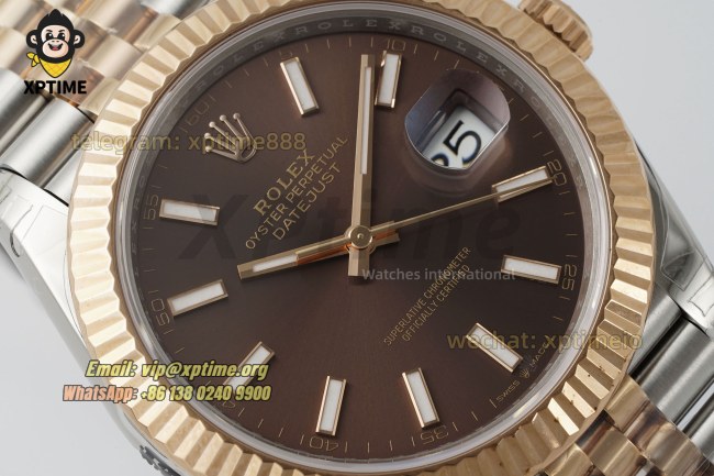 Datejust 126331 41mm VSF Brown/Stick on Jub RG/SS Bracelet VS3235 Super Clone Datejust 126331 41mm VSF Brown/Stick on Jub RG/SS Bracelet VS3235 Super Clone