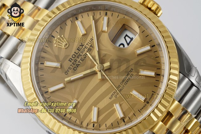 Datejust 126233 36mm VSF Palm Motif/Stick on Jub YG/SS Bracelet VS3235 Super Clone Datejust 126233 36mm VSF Palm Motif/Stick on Jub YG/SS Bracelet VS3235 Super Clone