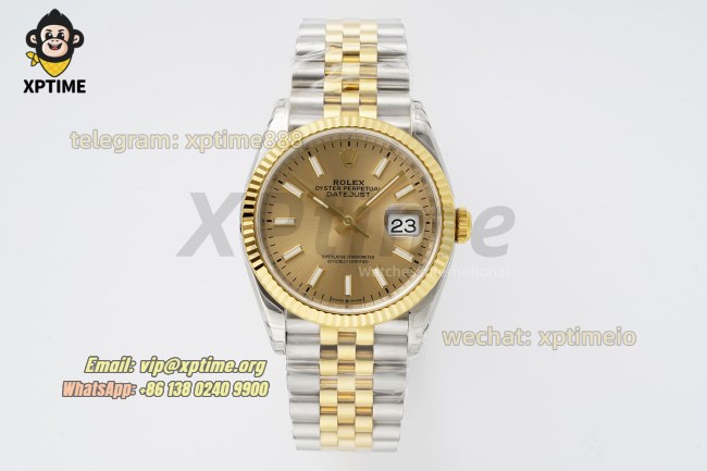 Datejust 126233 36mm VSF Champagne/Stick on Jub YG/SS Bracelet VS3235 Super Clone Datejust 126233 36mm VSF Champagne/Stick on Jub YG/SS Bracelet VS3235 Super Clone
