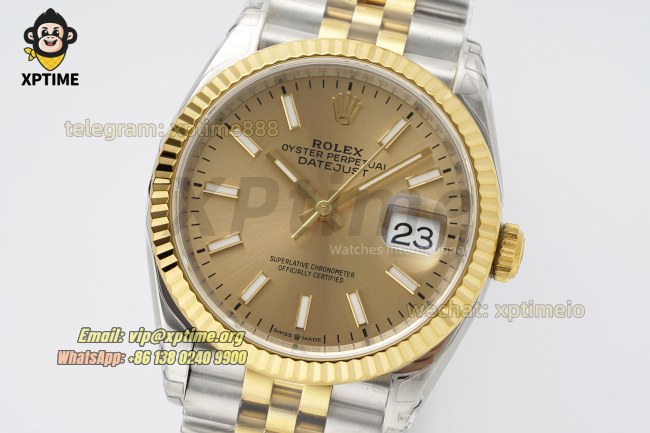 Datejust 126233 36mm VSF Champagne/Stick on Jub YG/SS Bracelet VS3235 Super Clone Datejust 126233 36mm VSF Champagne/Stick on Jub YG/SS Bracelet VS3235 Super Clone