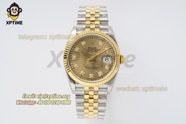 Datejust 126233 36mm VSF Champagne Textured/Diamond on Jub YG/SS Bracelet VS3235 Super Clone Datejust 126233 36mm VSF Champagne Textured/Diamond on Jub YG/SS Bracelet VS3235 Super Clone