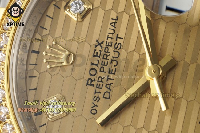 Datejust 126283 36mm VSF Champagne Textured/Diamond on Jub YG/SS Bracelet VS3235 Super Clone Datejust 126283 36mm VSF Champagne Textured/Diamond on Jub YG/SS Bracelet VS3235 Super Clone
