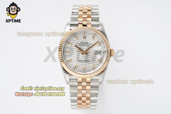 Datejust 126231 36mm VSF Silver Textured/Diamond on Jub RG/SS Bracelet VS3235 Super Clone Datejust 126231 36mm VSF Silver Textured/Diamond on Jub RG/SS Bracelet VS3235 Super Clone