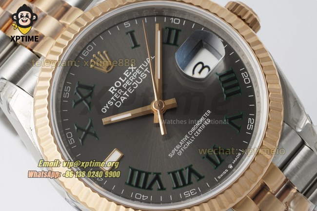 Datejust 126231 36mm VSF Gray/Green Roman on Jub RG/SS Bracelet VS3235 Super Clone Datejust 126231 36mm VSF Gray/Green Roman on Jub RG/SS Bracelet VS3235 Super Clone