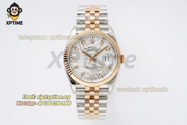Datejust 126231 36mm VSF Silver Palm Motif/Diamond on Jub RG/SS Bracelet VS3235 Super Clone Datejust 126231 36mm VSF Silver Palm Motif/Diamond on Jub RG/SS Bracelet VS3235 Super Clone