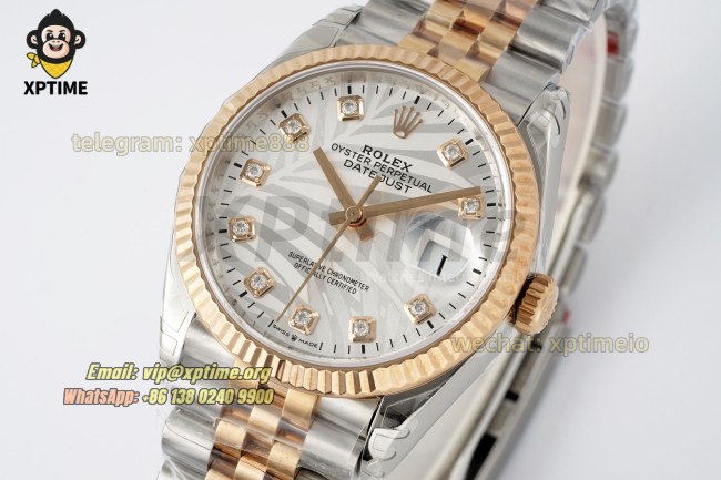 Datejust 126231 36mm VSF Silver Palm Motif/Diamond on Jub RG/SS Bracelet VS3235 Super Clone Datejust 126231 36mm VSF Silver Palm Motif/Diamond on Jub RG/SS Bracelet VS3235 Super Clone