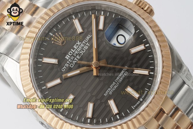 Datejust 126231 36mm VSF Gray Textured/Stick on Jub RG/SS Bracelet VS3235 Super Clone Datejust 126231 36mm VSF Gray Textured/Stick on Jub RG/SS Bracelet VS3235 Super Clone