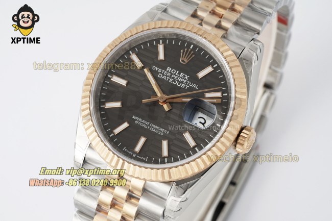 Datejust 126231 36mm VSF Gray Textured/Stick on Jub RG/SS Bracelet VS3235 Super Clone Datejust 126231 36mm VSF Gray Textured/Stick on Jub RG/SS Bracelet VS3235 Super Clone