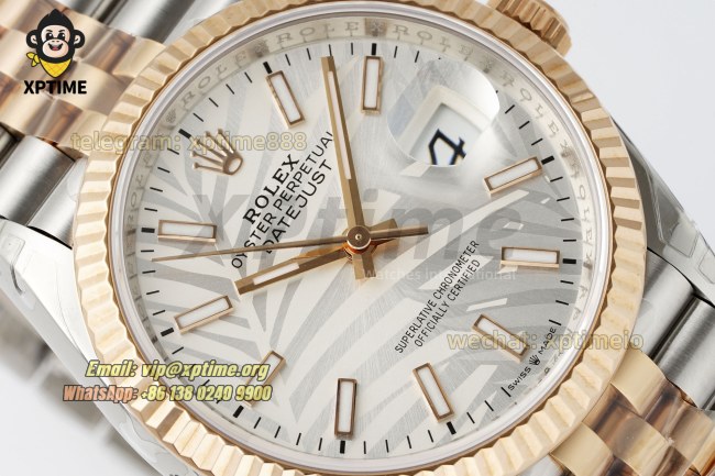 Datejust 126231 36mm VSF Silver Palm Motif/Stick on Jub RG/SS Bracelet VS3235 Super Clone Datejust 126231 36mm VSF Silver Palm Motif/Stick on Jub RG/SS Bracelet VS3235 Super Clone