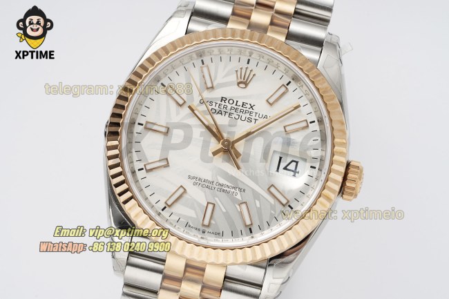 Datejust 126231 36mm VSF Silver Palm Motif/Stick on Jub RG/SS Bracelet VS3235 Super Clone Datejust 126231 36mm VSF Silver Palm Motif/Stick on Jub RG/SS Bracelet VS3235 Super Clone