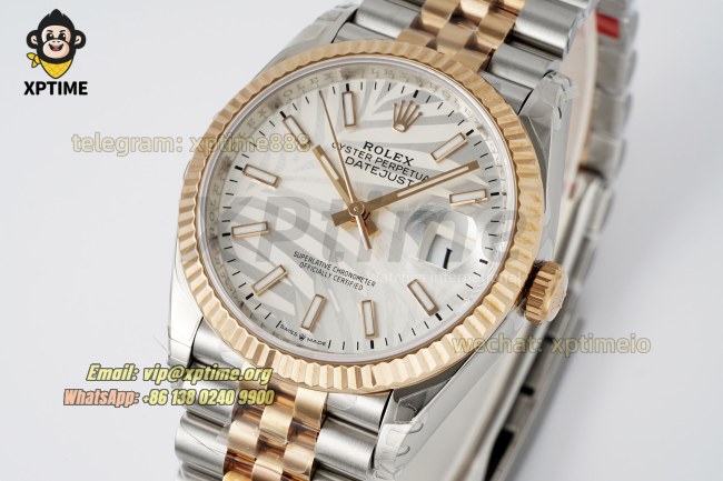 Datejust 126231 36mm VSF Silver Palm Motif/Stick on Jub RG/SS Bracelet VS3235 Super Clone Datejust 126231 36mm VSF Silver Palm Motif/Stick on Jub RG/SS Bracelet VS3235 Super Clone