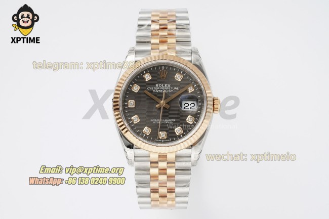 Datejust 126231 36mm VSF Gray Textured/Diamond on Jub RG/SS Bracelet VS3235 Super Clone Datejust 126231 36mm VSF Gray Textured/Diamond on Jub RG/SS Bracelet VS3235 Super Clone