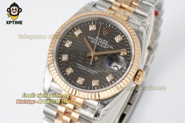 Datejust 126231 36mm VSF Gray Textured/Diamond on Jub RG/SS Bracelet VS3235 Super Clone Datejust 126231 36mm VSF Gray Textured/Diamond on Jub RG/SS Bracelet VS3235 Super Clone