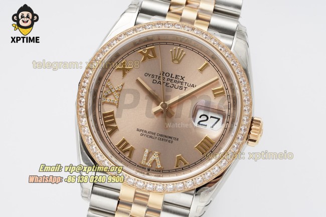 Datejust 126281 36mm VSF Rose Gold/Roman on Jub RG/SS Bracelet VS3235 Super Clone Datejust 126281 36mm VSF Rose Gold/Roman on Jub RG/SS Bracelet VS3235 Super Clone