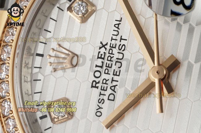 Datejust 126281 36mm VSF White Textured/Diamond on Jub RG/SS Bracelet VS3235 Super Clone Datejust 126281 36mm VSF White Textured/Diamond on Jub RG/SS Bracelet VS3235 Super Clone