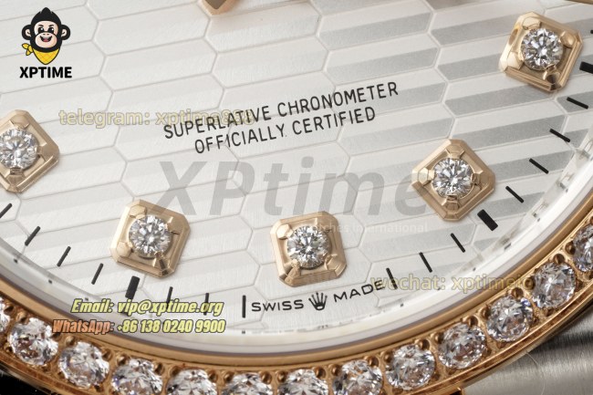 Datejust 126281 36mm VSF White Textured/Diamond on Jub RG/SS Bracelet VS3235 Super Clone Datejust 126281 36mm VSF White Textured/Diamond on Jub RG/SS Bracelet VS3235 Super Clone