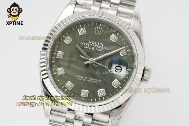 Datejust 126234 36mm VSF Green Palm Motif/Diamond on Jub SS/SS Bracelet VS3235 Super Clone Datejust 126234 36mm VSF Green Palm Motif/Diamond on Jub SS/SS Bracelet VS3235 Super Clone