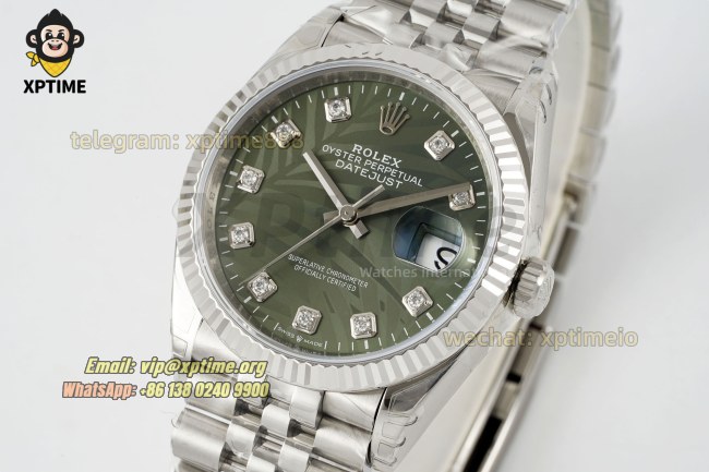 Datejust 126234 36mm VSF Green Palm Motif/Diamond on Jub SS/SS Bracelet VS3235 Super Clone Datejust 126234 36mm VSF Green Palm Motif/Diamond on Jub SS/SS Bracelet VS3235 Super Clone