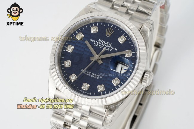 Datejust 126234 36mm VSF Blue Textured/Diamond on Jub SS/SS Bracelet VS3235 Super Clone Datejust 126234 36mm VSF Blue Textured/Diamond on Jub SS/SS Bracelet VS3235 Super Clone