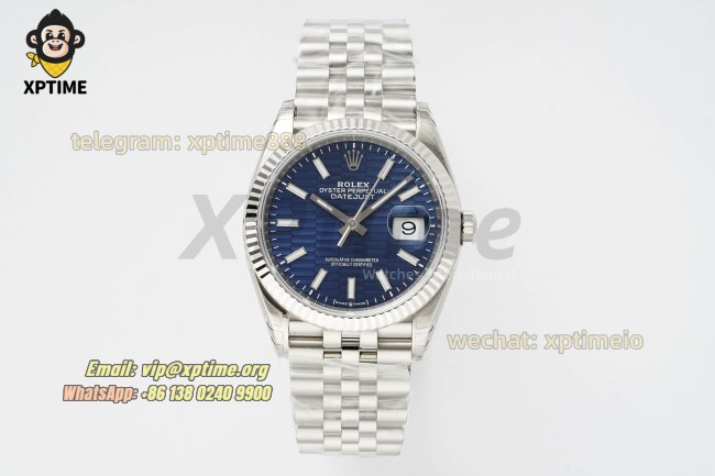 Datejust 126234 36mm VSF Blue Textured/Stick on Jub SS/SS Bracelet VS3235 Super Clone Datejust 126234 36mm VSF Blue Textured/Stick on Jub SS/SS Bracelet VS3235 Super Clone