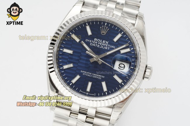 Datejust 126234 36mm VSF Blue Textured/Stick on Jub SS/SS Bracelet VS3235 Super Clone Datejust 126234 36mm VSF Blue Textured/Stick on Jub SS/SS Bracelet VS3235 Super Clone