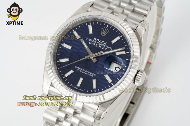Datejust 126234 36mm VSF Blue Textured/Stick on Jub SS/SS Bracelet VS3235 Super Clone Datejust 126234 36mm VSF Blue Textured/Stick on Jub SS/SS Bracelet VS3235 Super Clone