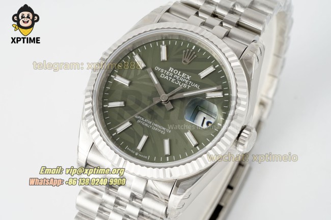 Datejust 126234 36mm VSF Green Palm Motif/Stick on Jub SS/SS Bracelet VS3235 Super Clone Datejust 126234 36mm VSF Green Palm Motif/Stick on Jub SS/SS Bracelet VS3235 Super Clone