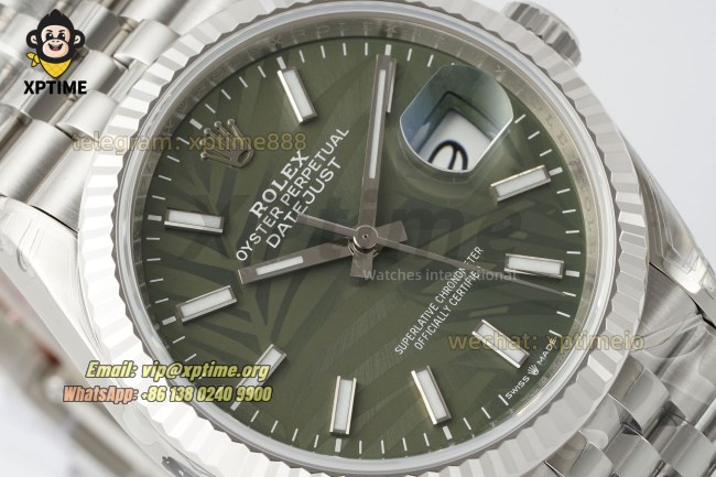 Datejust 126234 36mm VSF Green Palm Motif/Stick on Jub SS/SS Bracelet VS3235 Super Clone Datejust 126234 36mm VSF Green Palm Motif/Stick on Jub SS/SS Bracelet VS3235 Super Clone
